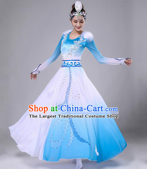 Chinese Traditional Mongolian Nationality Dance Dress Mongol Ethnic Female Performance Clothing