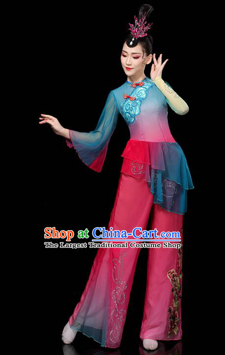 China Yangko Group Dance Clothing Traditional Fan Dance Costume Folk Dance Performance Outfits