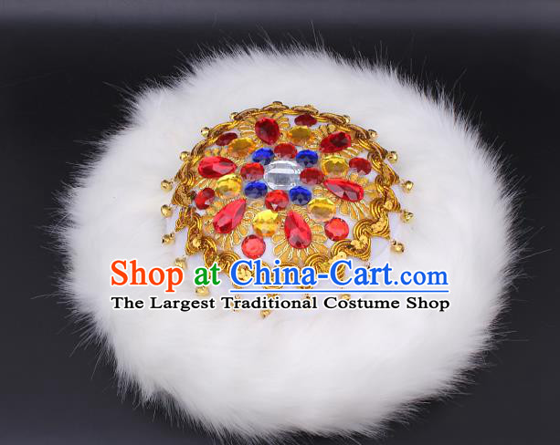 Chinese Traditional Uygur Nationality Folk Dance Hat Xinjiang Ethnic Woman Headwear