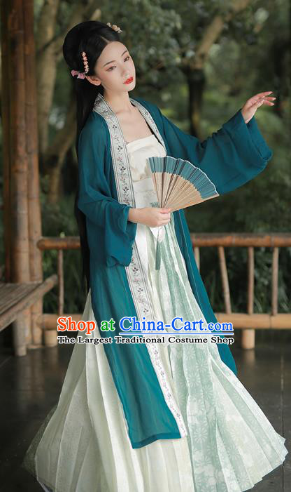 China Ancient Young Beauty Hanfu Dress Clothing Song Dynasty Noble Lady Historical Costumes