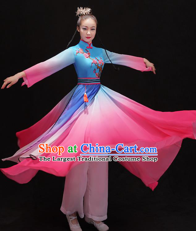 Chinese Umbrella Dance Dress Traditional Stage Performance Outfits Classical Dance Clothing