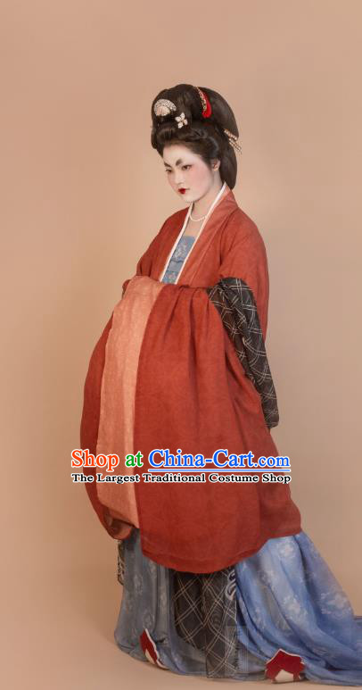 China Traditional Tang Dynasty Noble Woman Historical Clothing Ancient Imperial Empress Hanfu Dress Apparels