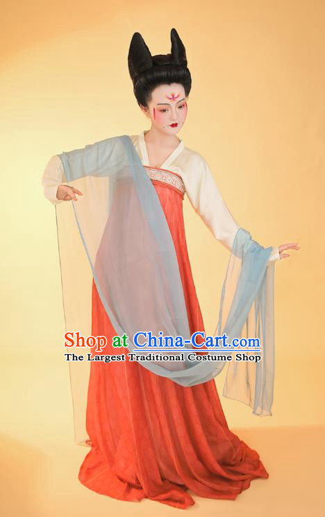 China Ancient Court Maid Hanfu Dress Apparels Traditional Tang Dynasty Palace Lady Historical Clothing