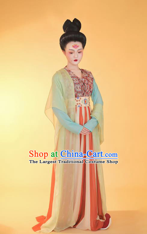 China Ancient Court Maid Hanfu Dress Traditional Apparels Tang Dynasty Palace Lady Historical Clothing