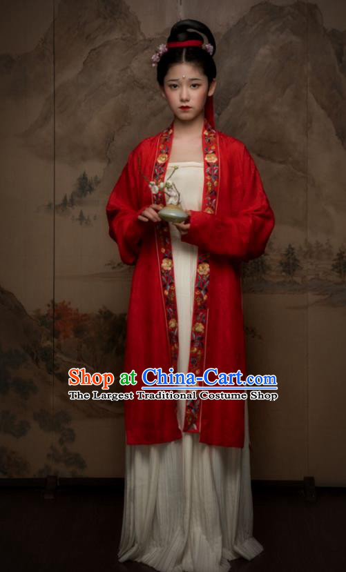 China Song Dynasty Noble Lady Hanfu Dress Garments Ancient Palace Princess Historical Clothing and Headwear