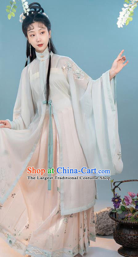 China Traditional Ming Dynasty Young Lady Clothing Ancient Patrician Woman Hanfu Dress Costumes