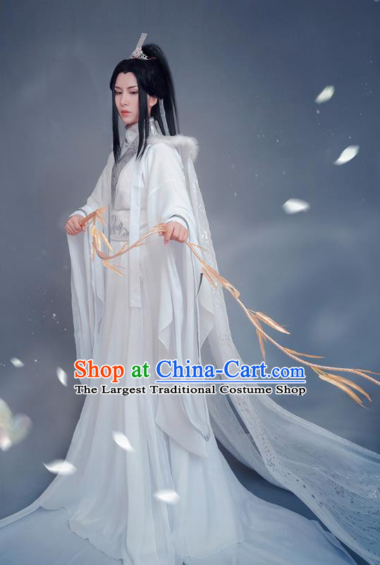 Chinese Cosplay Childe Chu Wanning Apparels Jin Dynasty Swordsman Garment Costumes Ancient Prince White Clothing