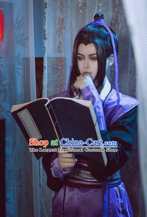 Chinese Cosplay Swordsman Jiang Cheng Apparels Ancient Knight Garment Costumes Ming Dynasty Assassin Clothing