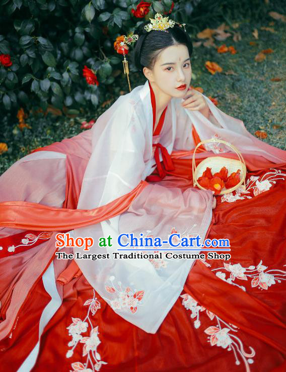 China Ancient Palace Beauty Hanfu Dress Traditional Tang Dynasty Noble Woman Garments Clothing