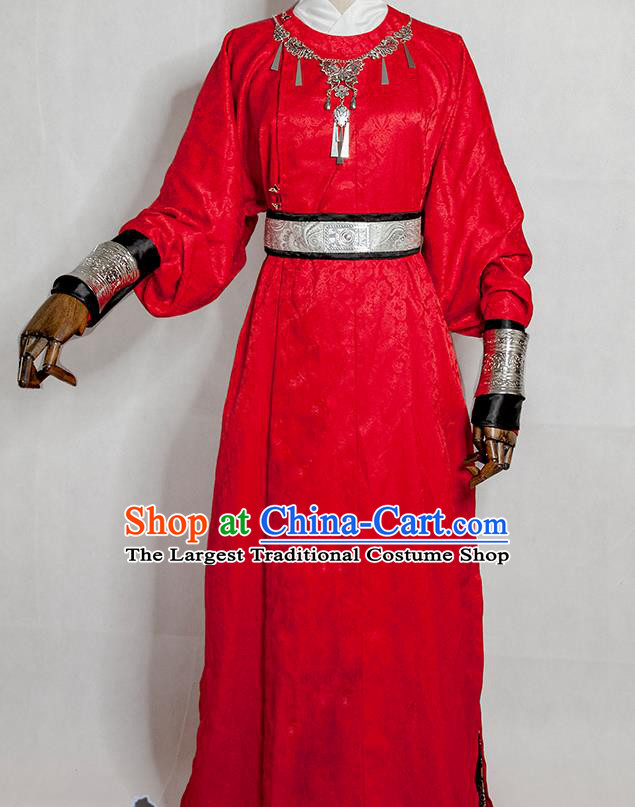 Chinese Ancient Imperial Bodyguard Garment Costumes Cosplay Swordsman Red Robe Clothing Traditional Tang Dynasty Knight Apparels