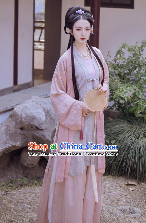 China Traditional Hanfu Garment Costumes Ancient Song Dynasty Nobility Female Historical Clothing