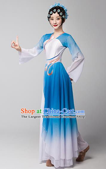 Top Chinese Traditional Stage Performance Clothing Classical Dance Blue Dress Woman Beijing Opera Dance Garment Costume