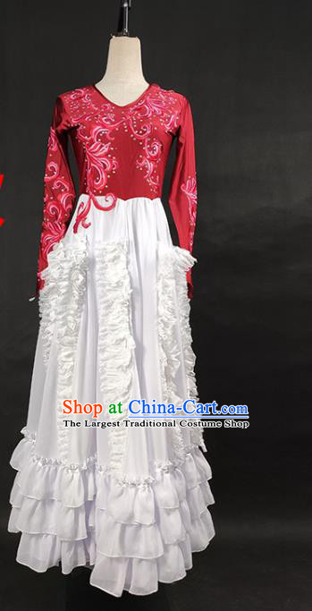 China Kazakh Nationality Stage Performance Clothing Ethnic Female Dance Garments Xinjiang Minority Folk Dance Dress