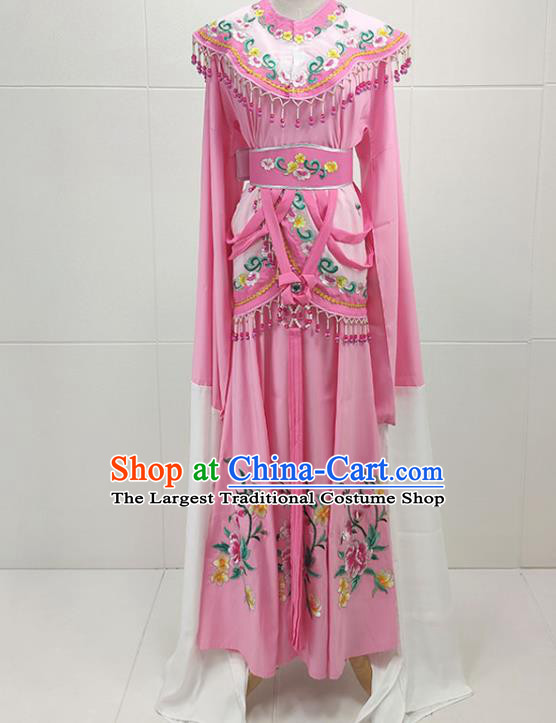 Chinese Traditional Peking Opera Hua Tan Princess Pink Dress Garments Beijing Opera Actress Clothing