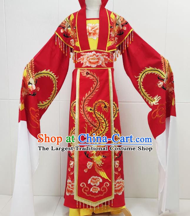 Chinese Beijing Opera Hua Tan Clothing Traditional Shaoxing Opera Empress Red Dress Garments