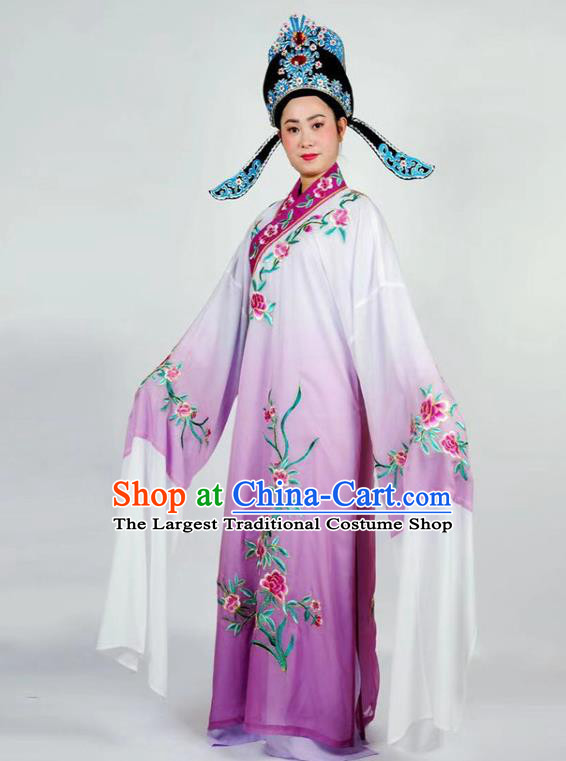 China Shaoxing Opera Scholar Clothing Traditional Peking Opera Xiaosheng Purple Robe Beijing Opera Niche Garment