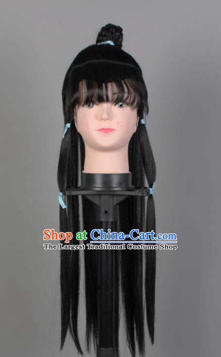 China Beijing Opera Chignon Headdress Shaoxing Opera Shepherd Boy Wigs Sheath Traditional Opera Livehand Hair Accessories