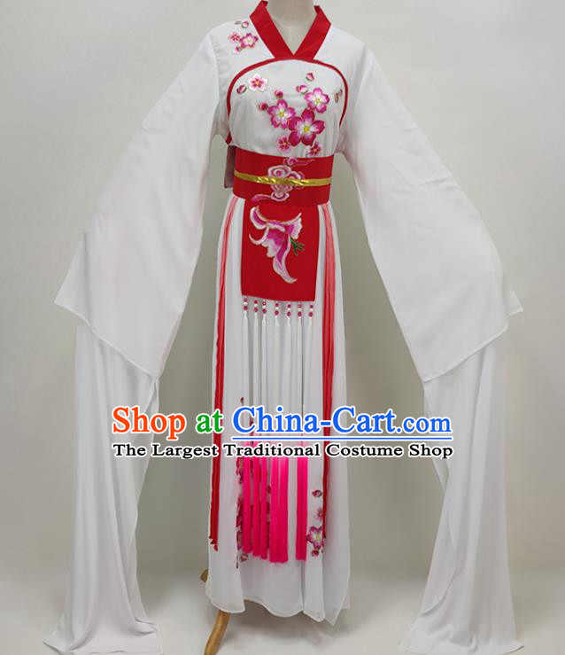 Chinese Beijing Opera Hua Tan Clothing Traditional Peking Opera Diva White Dress Shaoxing Opera Village Girl Garment