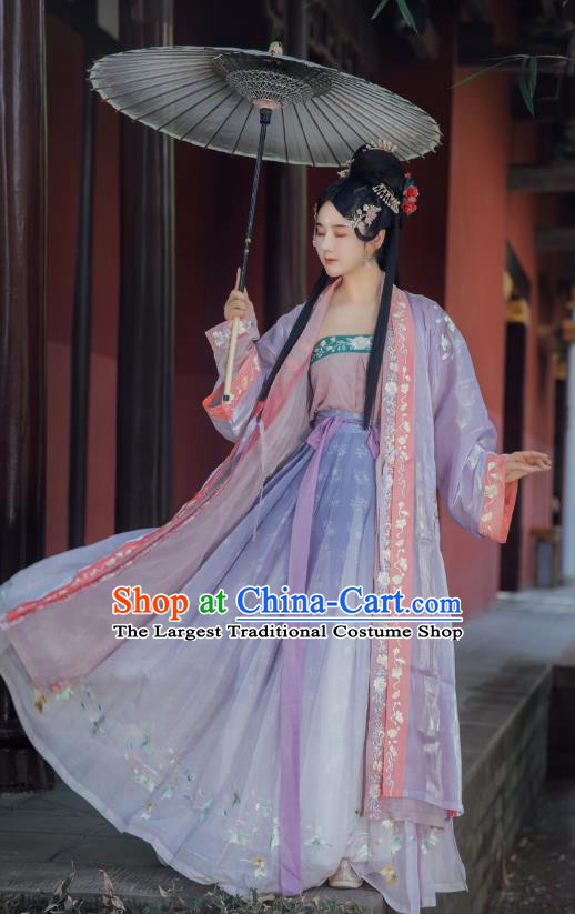 China Ancient Princess Hanfu Dress Garments Traditional Song Dynasty Court Beauty Historical Clothing