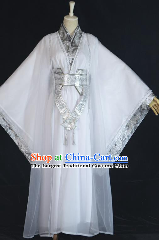 Chinese Ancient Nobility Childe Chu Wanning Hanfu Clothing Drama Cosplay Jin Dynasty Swordsman White Garment Costumes