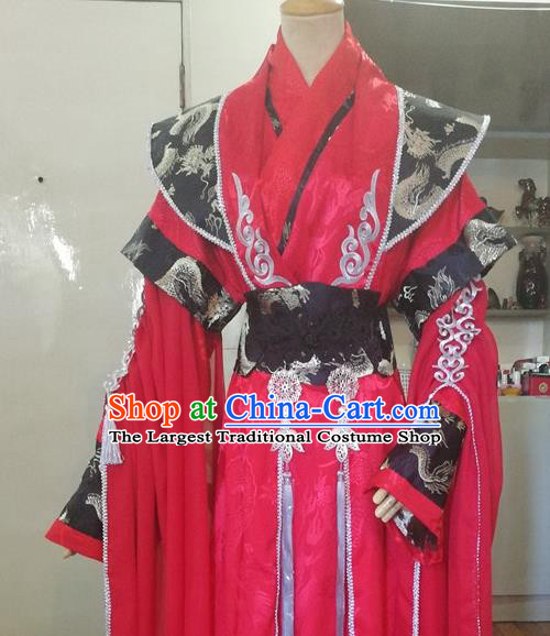 Chinese Tang Dynasty Prince Red Garment Costumes Ancient Monarch Hanfu Clothing Drama Cosplay King Apparels