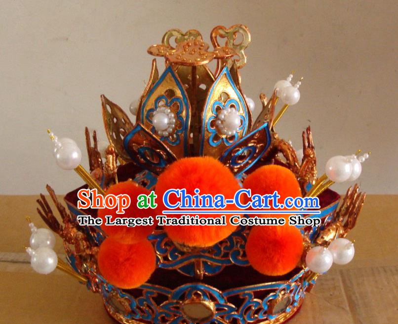 China Beijing Opera Wusheng Hat Opera Performance General Headwear Traditional Peking Opera Warrior Helmet