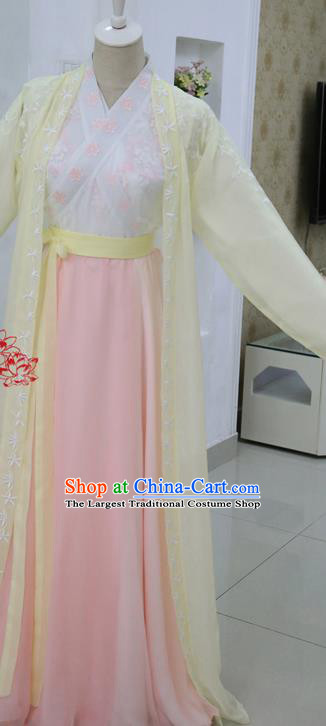 China Ancient Young Lady Yellow Hanfu Dress Cosplay Ming Dynasty Female Swordsman Garments Traditional Drama Under the Power Tan Songyun Clothing