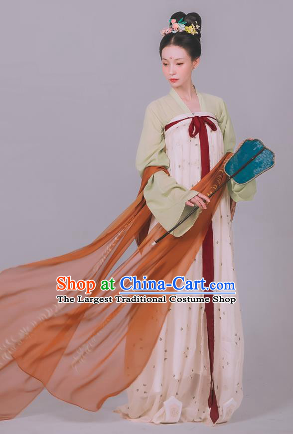 China Ancient Tang Dynasty Palace Lady Historical Garment Costumes Traditional Court Princess Hanfu Dress Clothing