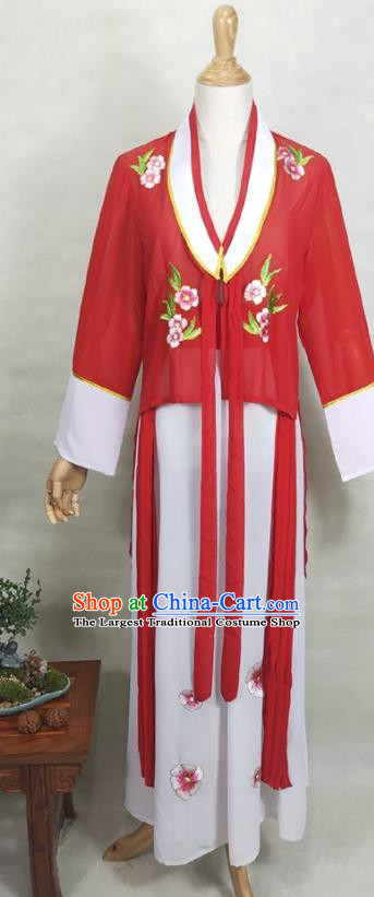 China Beijing Opera Hua Tan Red Uniforms Ancient Young Beauty Clothing Peking Opera Diva Dress