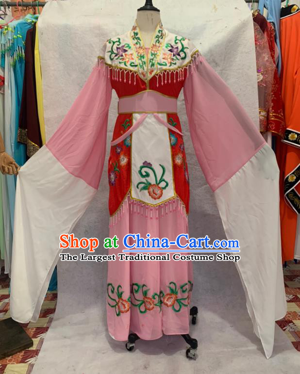 China Beijing Opera Actress Clothing Ancient Noble Lady Garment Costumes Shaoxing Opera Diva Pink Dress Apparels