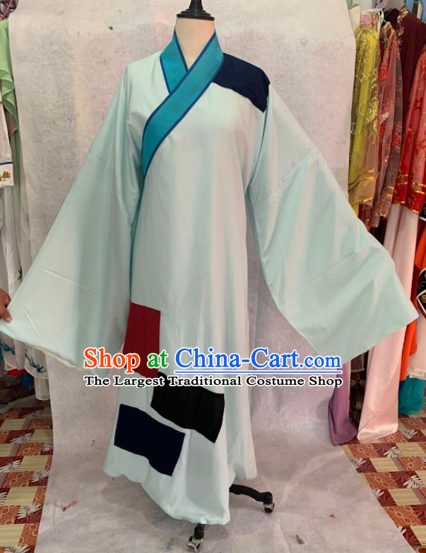 China Beijing Opera Xiaosheng Light Green Robe Traditional Opera Beggar Clothing Shaoxing Opera Young Male Garment Costumes