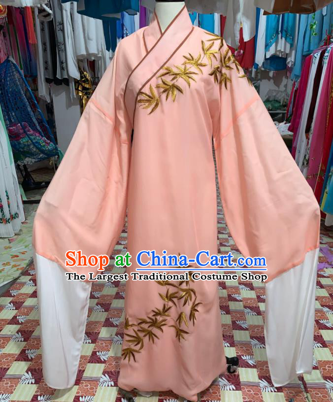 China Shaoxing Opera Young Male Garment Costumes Beijing Opera Xiaosheng Embroidered Orange Robe Traditional Opera Childe Clothing