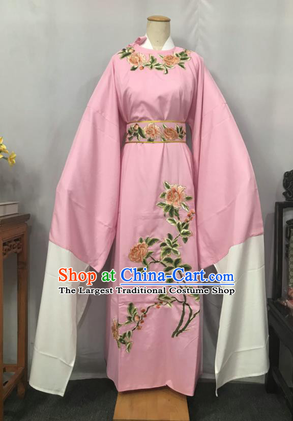 China Beijing Opera Xiaosheng Embroidered Pink Robe Traditional Shaoxing Opera Niche Clothing Opera Scholar Garments