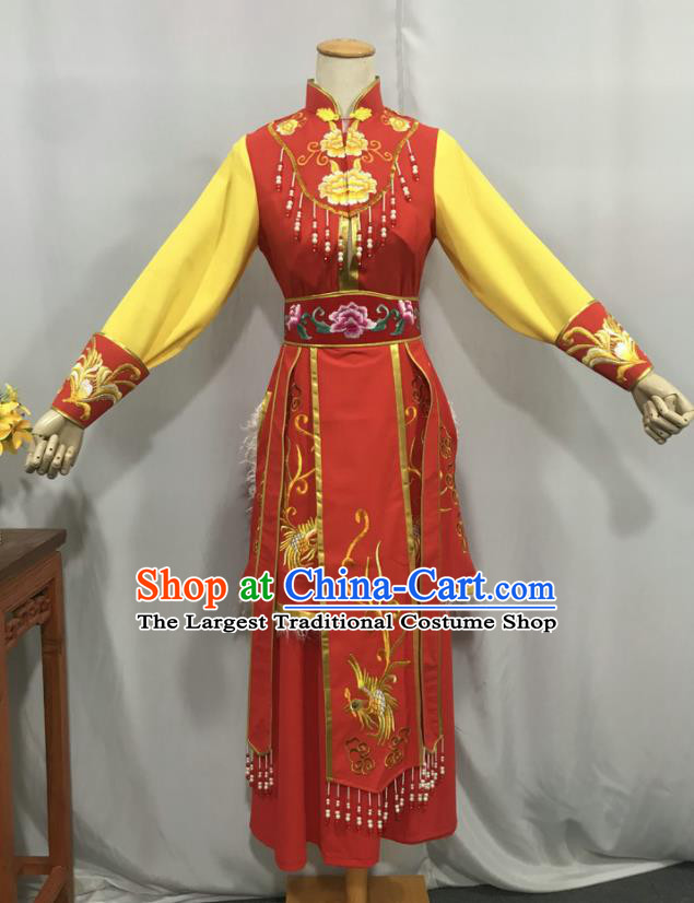 China Ancient Young Beauty Garment Costumes Traditional Shaoxing Opera Actress Clothing Peking Opera Princess Red Dress Outfits