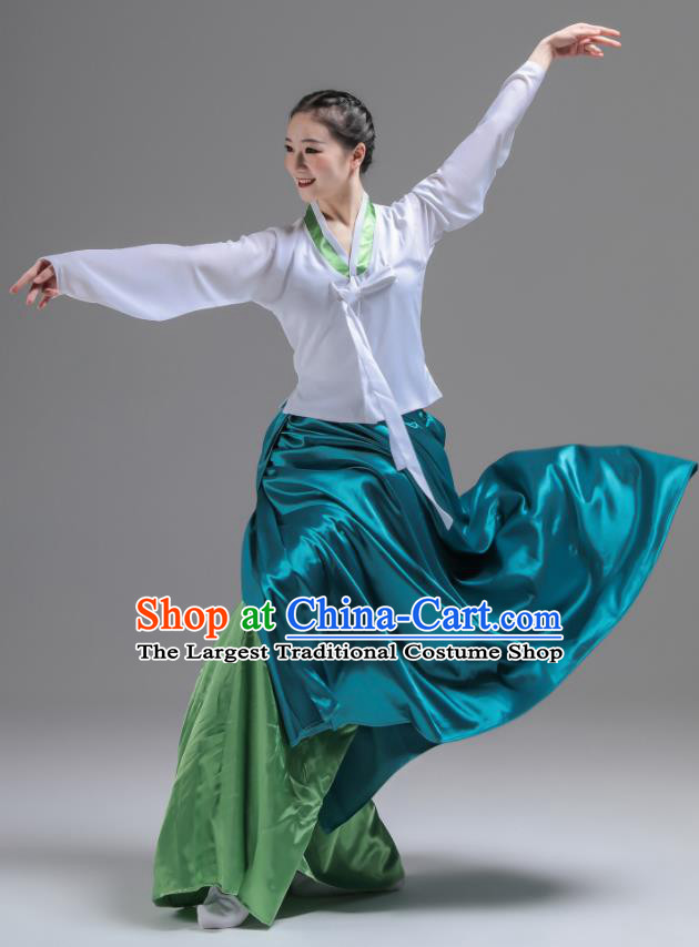 Korean Woman Dance Green Dress Uniforms Dance Fashion China Classical Dance Clothing Women Stage Performance Costumes