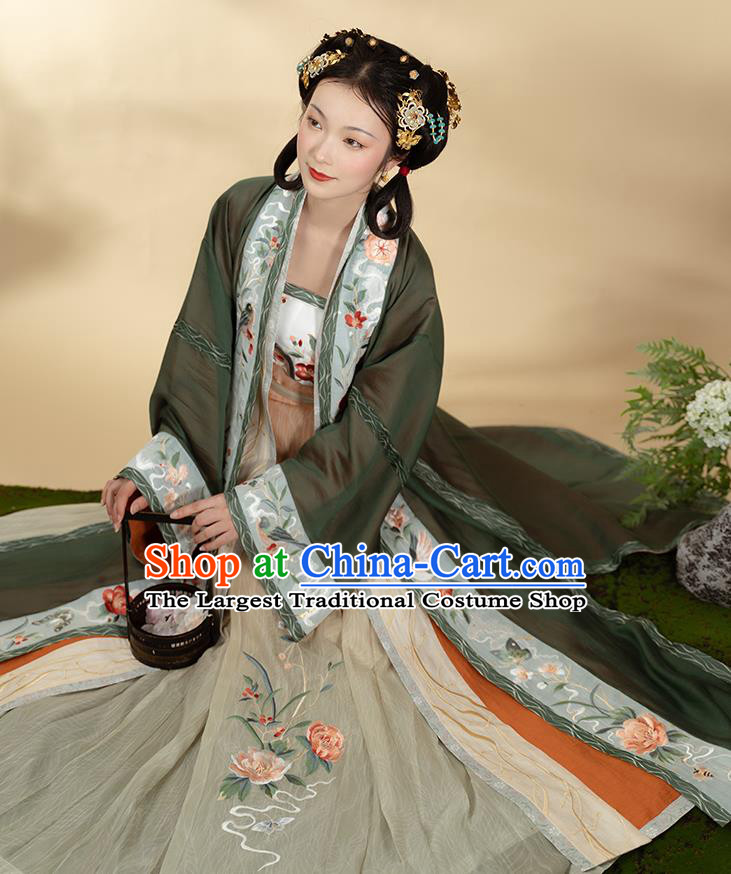 China Traditional Female Hanfu Garments Song Dynasty Royal Princess Historical Clothing Ancient Young Beauty Dresses