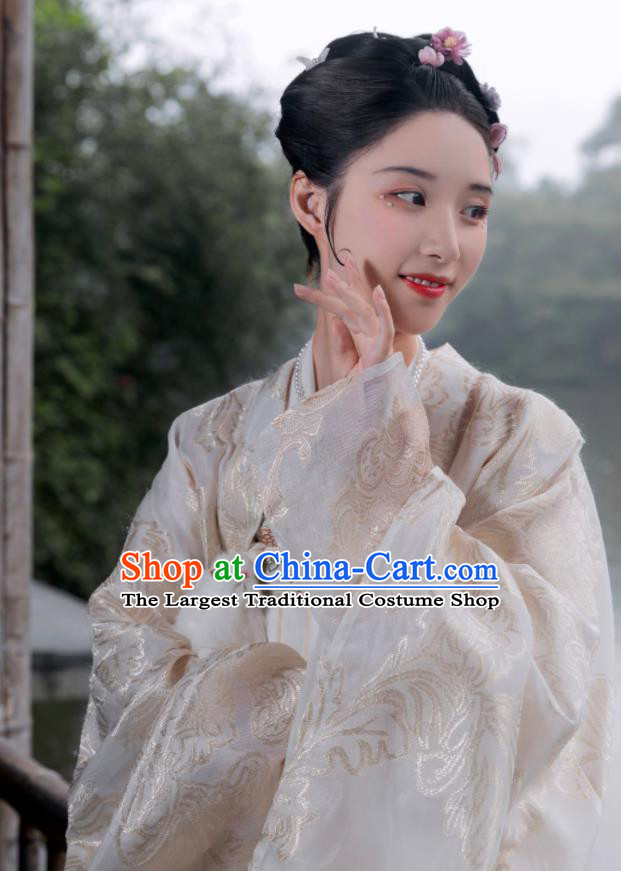 China Traditional Historical Costumes Ancient Fairy Hanfu Dress Garments Jin Dynasty Imperial Consort Clothing