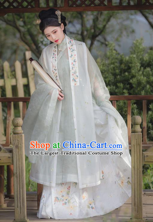 China Traditional Hanfu Dress Garments Ming Dynasty Nobility Lady Historical Clothing Ancient Young Beauty Costumes for Women