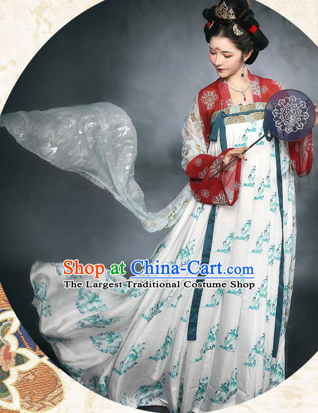 China Tang Dynasty Empress Historical Clothing Traditional Court Woman Hanfu Dress Ancient Imperial Concubine Garment Costumes