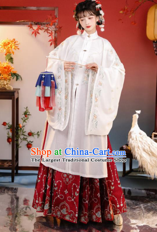 China Ancient Nobility Lady Garment Costumes Ming Dynasty Young Woman Hanfu Dress Traditional Historical Clothing Full Set