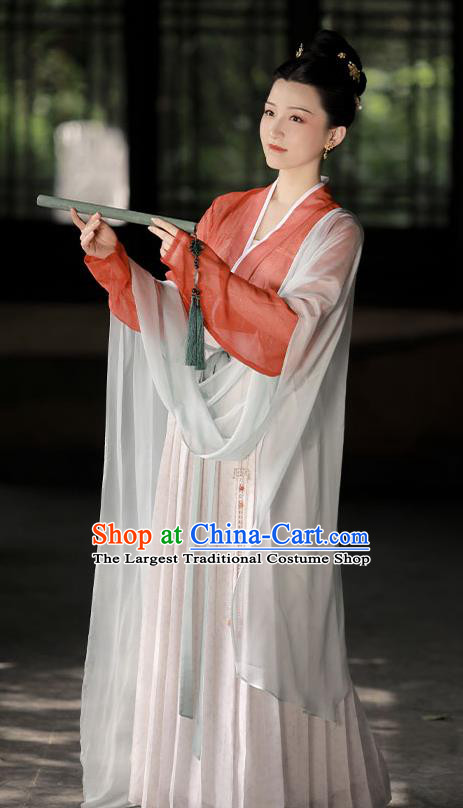 China Song Dynasty Palace Lady Historical Clothing Traditional Court Woman Hanfu Dress Ancient Garment Costumes