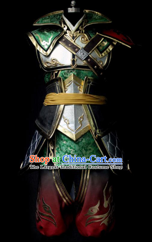 Chinese Traditional Cosplay General Zhang Bao Clothing Game Dynasty Warriors Swordsman Garment Costumes Ancient Soldier Armor Uniforms