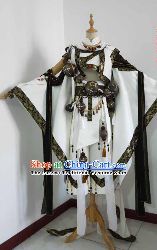 Chinese Puppet Show Monk Warrior Garment Costumes Ancient Chivalrous Knight Uniforms Traditional Cosplay Swordsman Clothing