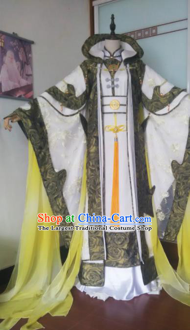 Chinese Ancient Emperor Uniforms Traditional Cosplay Monarch Su Huanzhen Clothing Puppet Show Swordsman Garment Costumes