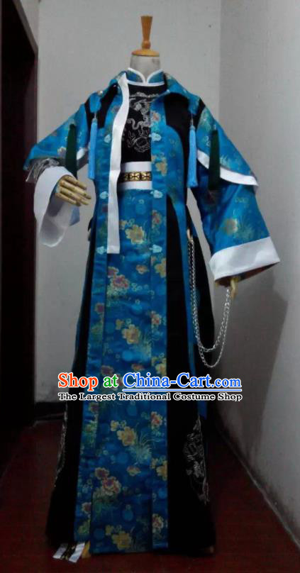 Chinese Puppet Show Taoist Priest Garment Costumes Ancient Young Childe Uniforms Traditional Cosplay Swordsman Clothing