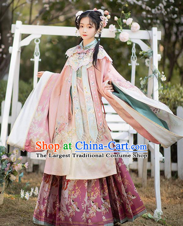 China Ming Dynasty Princess Hanfu Dress Traditional Historical Clothing Ancient Palace Beauty Garment Costumes