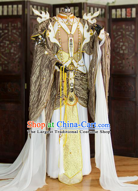 China Cosplay Swordsman Hanfu Clothing Ancient King Garment Costumes Traditional Puppet Show Emperor Uniforms