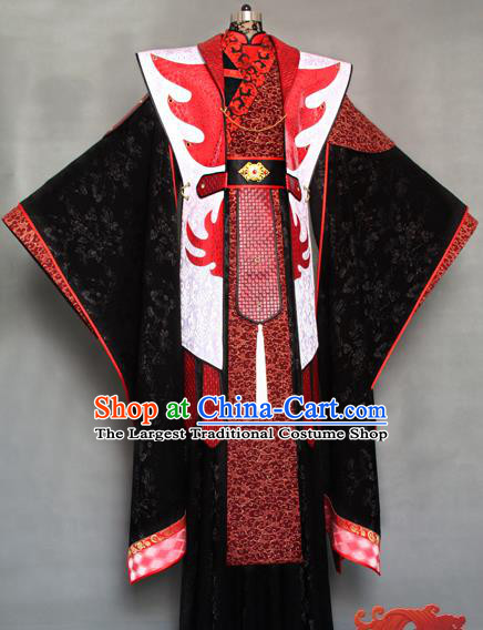 China Ancient Emperor Garment Costumes Traditional Puppet Show Swordsman Uniforms Cosplay Royal Highness Hanfu Clothing