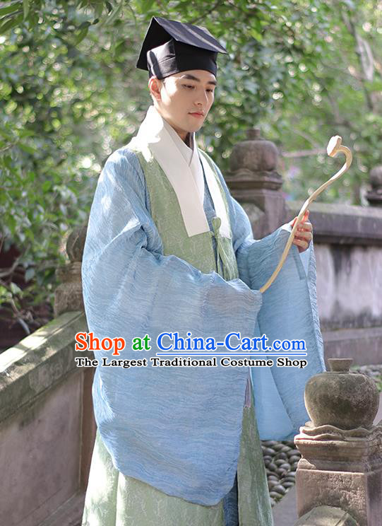 China Ming Dynasty Taoist Priest Historical Clothing Ancient Scholar Garment Costumes Traditional Ceremony Hanfu Robe Apparels