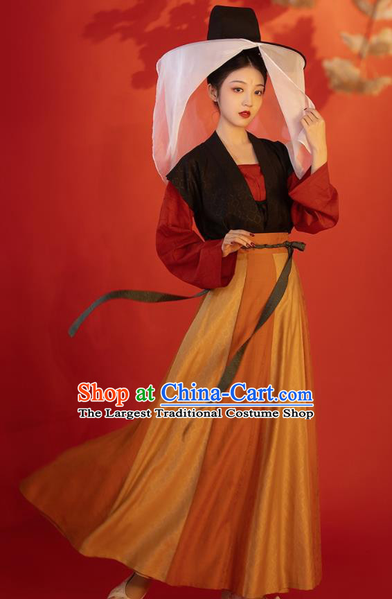 China Traditional Civilian Lady Hanfu Dress Apparels Tang Dynasty Court Maid Historical Clothing Ancient Young Beauty Garment Costumes